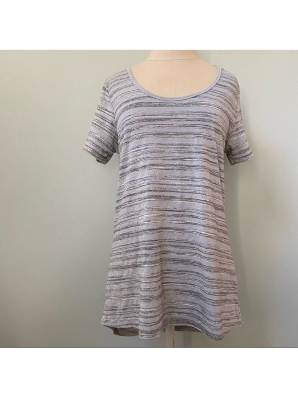 Lularoe Oversize T-shirt Blue Gray Stripe
